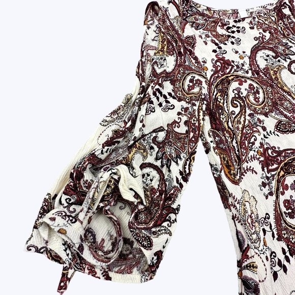 Red Lolly Blouse‎ Open Sleeve With Tie Detail Size Medium - Picture 2 of 8